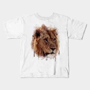 Lion Head watercolor Kids T-Shirt